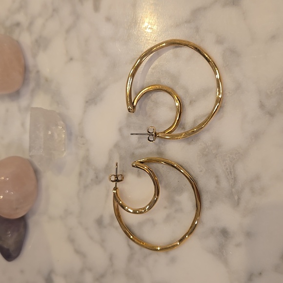 Sezane Jewelry - Sezane Chiara Hoop Earrings, VGUC, Sold Out, Quiet Luxury, French Chic